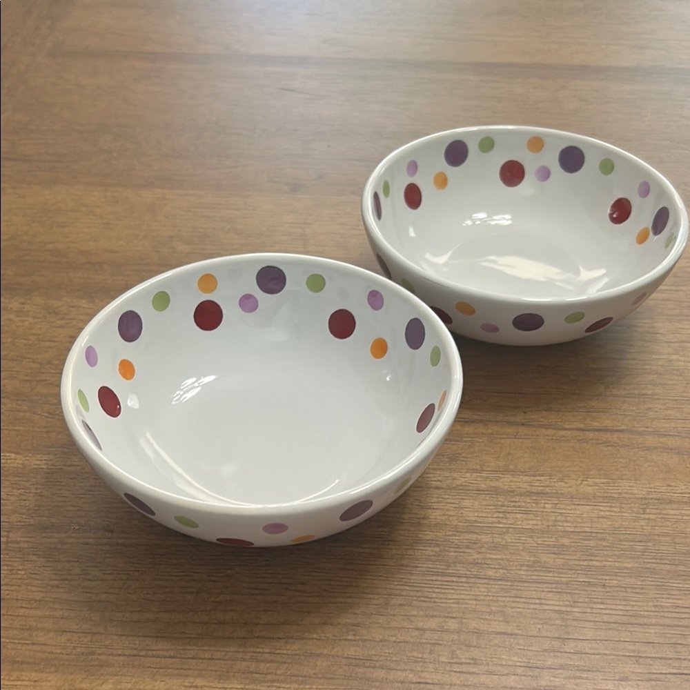 2 - The Pampered Chef Simple Additions Polka Dot Bowls